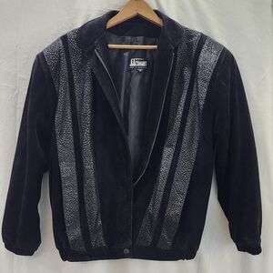 Vintage Comint Stylish Men's Black and Gray Bomber Jacket